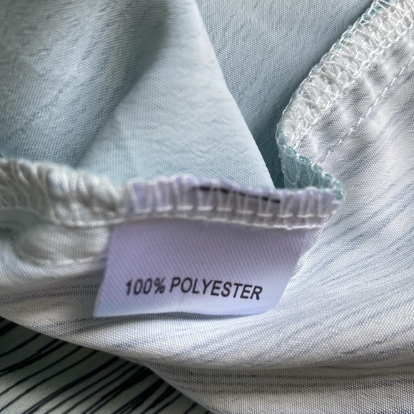 Noogat button up draw string hem striped tunic blouse NWT - Picture 4 of 4